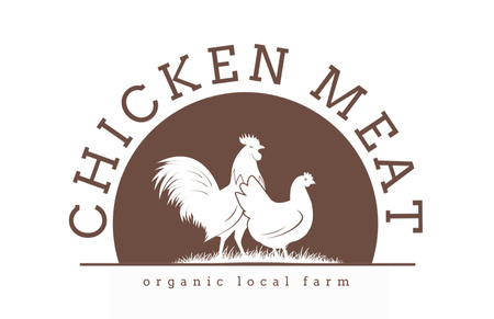 Farm Chicken Meat Sale Announcement Business Card 85x55mm Design Template