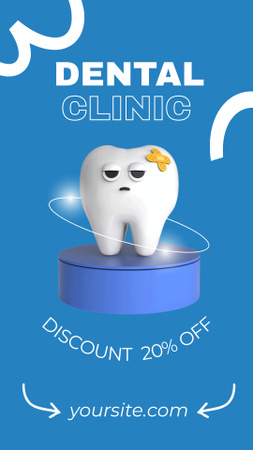 Dental Clinic Ad with Discount Instagram Video Story Design Template