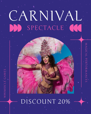 Outstanding Carnival Spectacle With Discount On Admission Instagram Post Vertical Design Template
