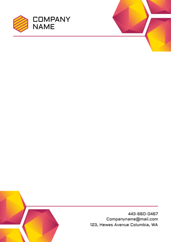Empty Blank with Bright Gradient Figures Letterhead Design Template