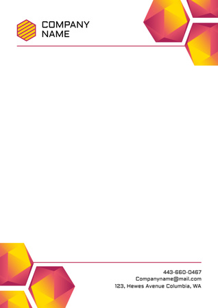 Empty Blank with Bright Gradient Figures Letterhead – шаблон для дизайну