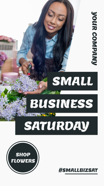 Small Business Saturday with Beautiful Woman Instagram Story Design Template