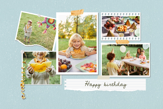 Template di design Unforgettable Birthday Holiday Celebration Outdoor Mood Board