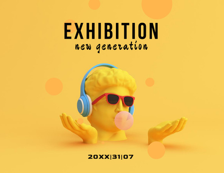 Platilla de diseño Insightful Exhibition Announcement With Head Sculpture Flyer 8.5x11in Horizontal