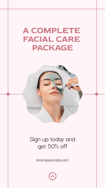 Facial Care Package Offer Instagram Story Modelo de Design