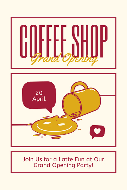 Plantilla de diseño de First Day Celebrations Of New Coffee Shop Opening Pinterest 