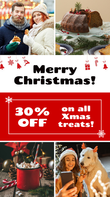 Plantilla de diseño de Discount Offer on All Christmas Treats Instagram Video Story 