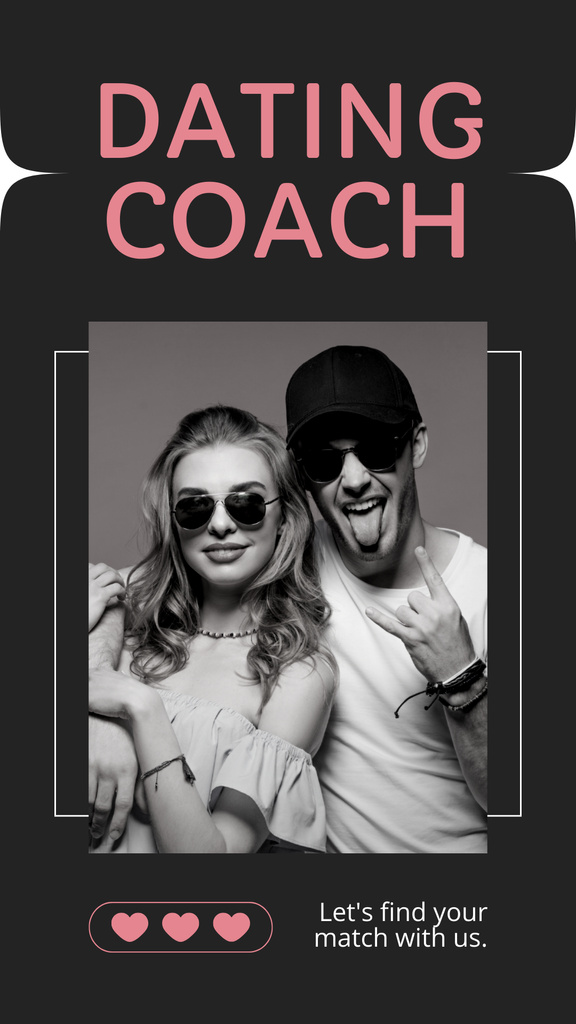 Designvorlage Dating Coach Services for Cool Couples in Love für Instagram Story