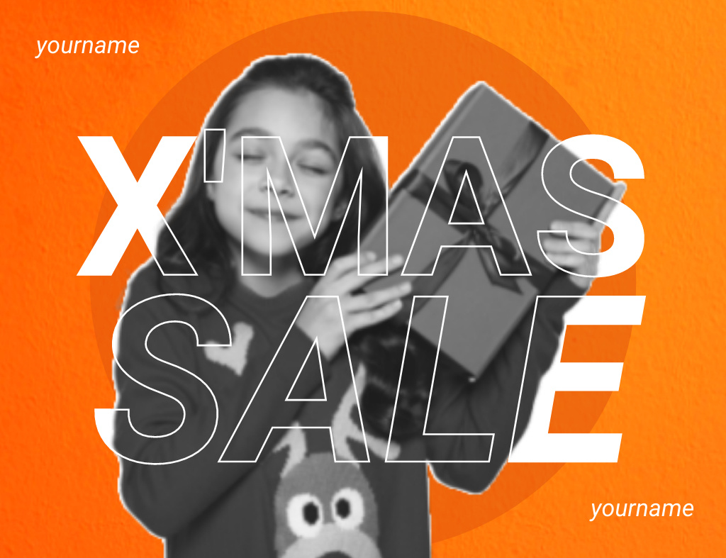 Ontwerpsjabloon van Thank You Card 5.5x4in Horizontal van X-mas Sale Offer of Gifts for Children