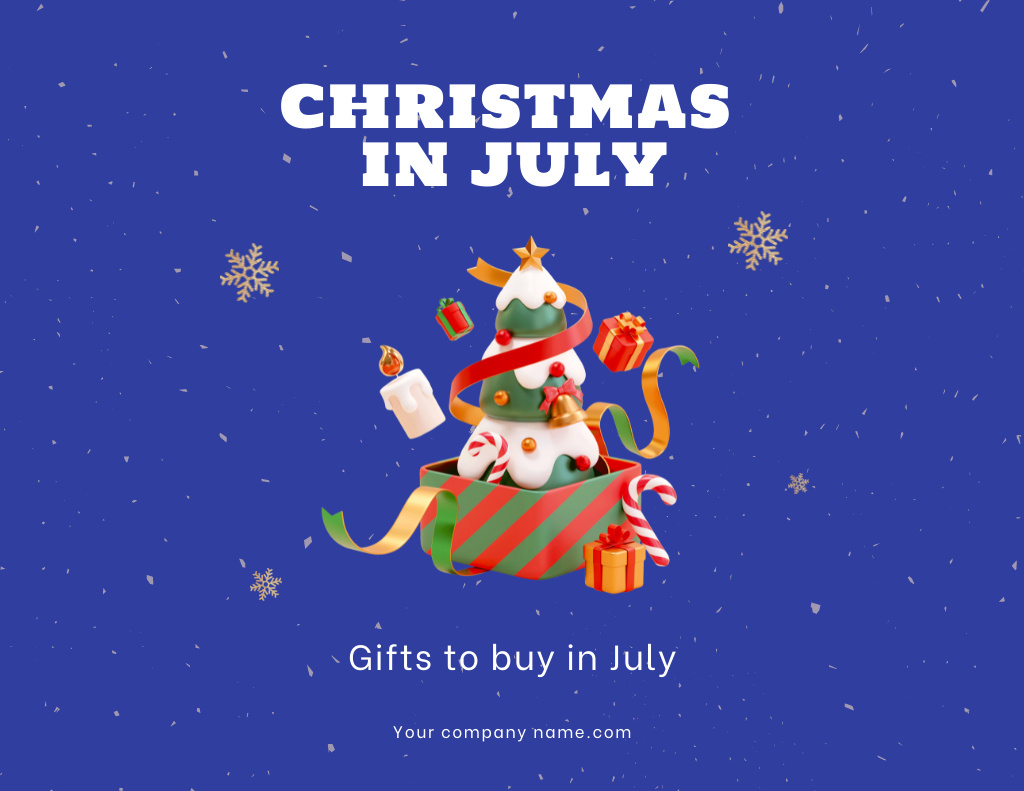 Designvorlage Immerse Yourself in the Merry Atmosphere of Christmas in July für Flyer 8.5x11in Horizontal