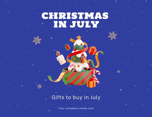 Immerse Yourself in the Merry Atmosphere of Christmas in July Flyer 8.5x11in Horizontal Tasarım Şablonu