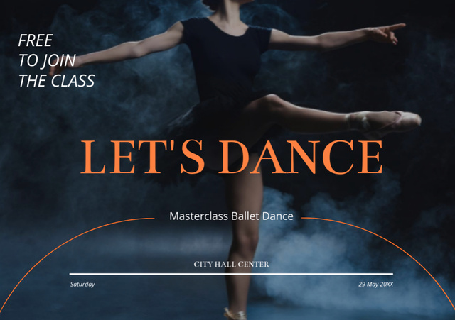 Ballet Dance Masterclass Flyer A5 Horizontal Design Template