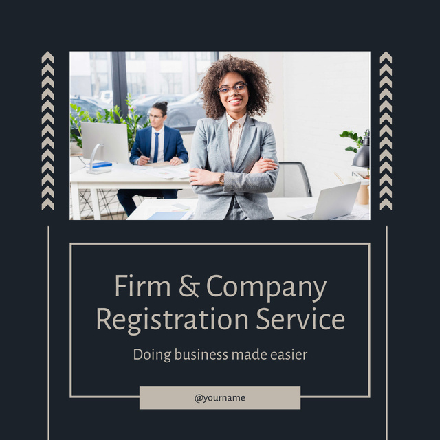 Firm and Company Registration Services Instagram Πρότυπο σχεδίασης