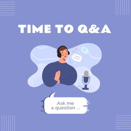 Designvorlage Honest Questions And Answers Session With Microphone für Instagram