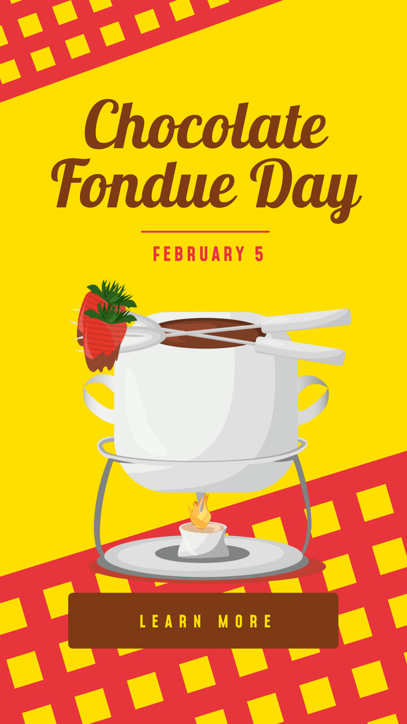 Ontwerpsjabloon van Instagram Story van Hot chocolate fondue Day