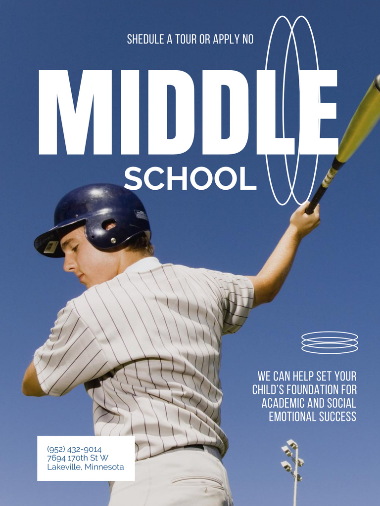 Offer of Middle School Enrollment Poster US Design Template