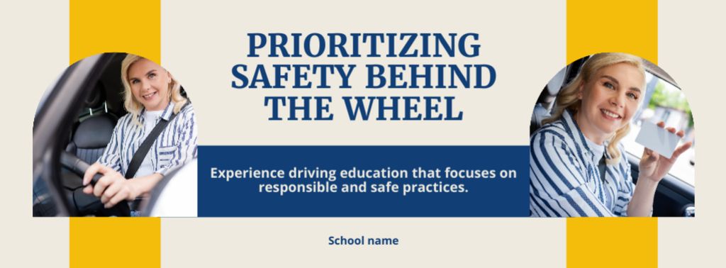 Ontwerpsjabloon van Facebook cover van Responsible Driving Course From School Promotion