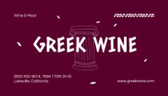 Greek Wine Ad with Ancient Column Illustration