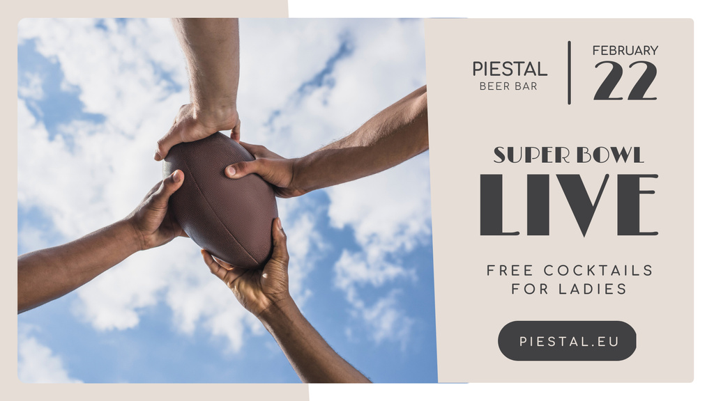 Super Bowl Stream Players Holding Ball FB event cover tervezősablon