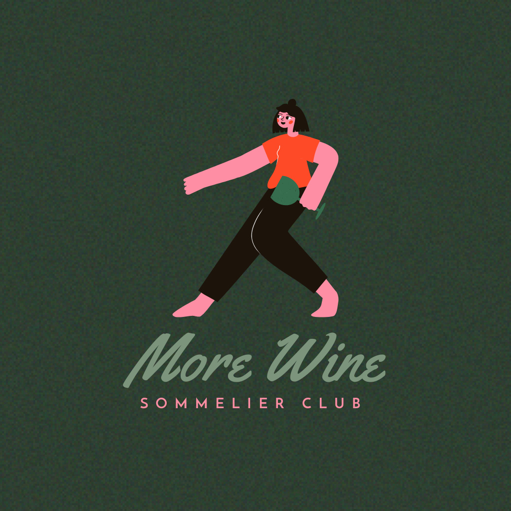 Wine Sommelier Club Logo Tasarım Şablonu