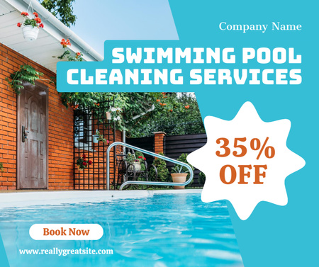 Offer Discounts on Pool Cleaning Service Facebook Design Template