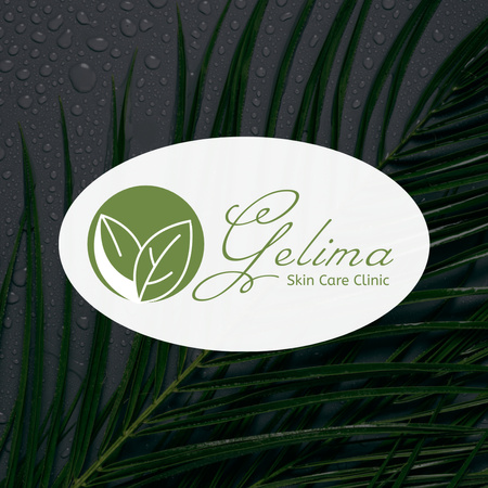Skincare Products Store Offer with Green Plant Leaf Logo 1080x1080px Design Template