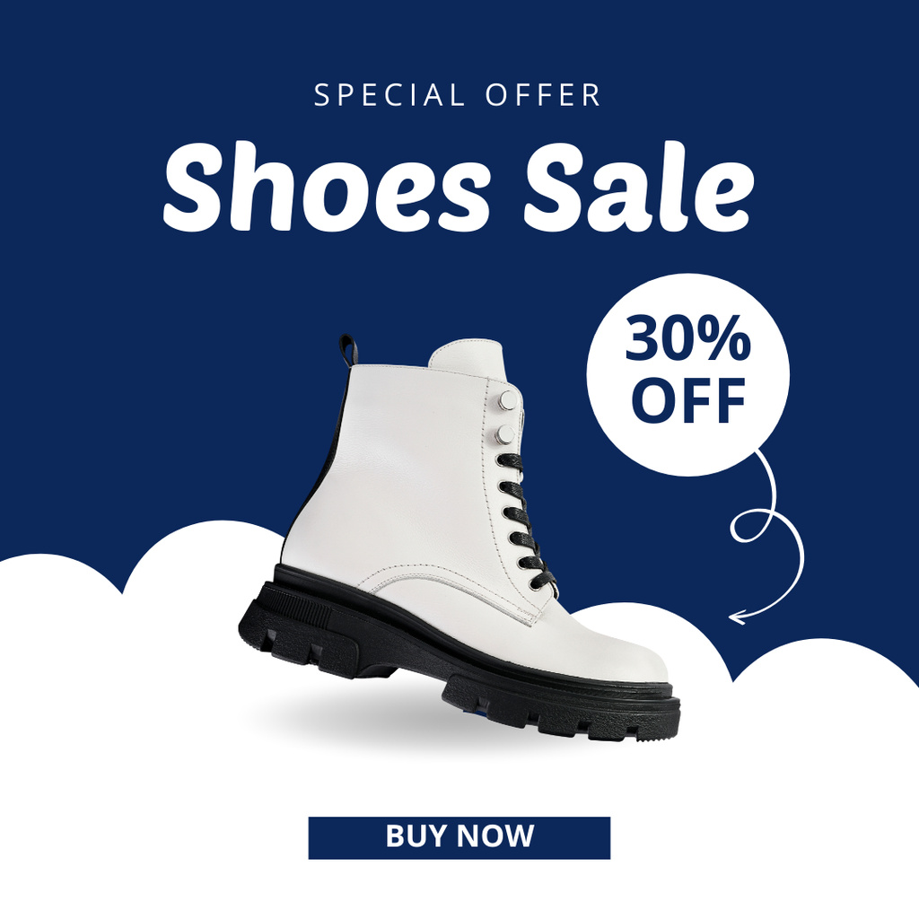 Fashion Ad with Stylish Shoes Instagram Design Template
