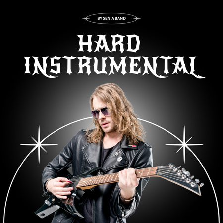 Template di design Man Playing Rock Guitar Album Cover