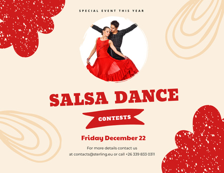 Salsa Dance Special Event Announcement  Flyer 8.5x11in Horizontal Design Template