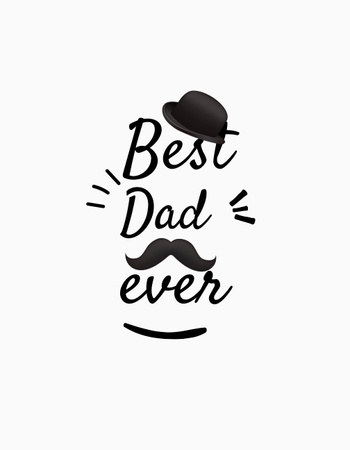 Father's Day Greeting with Mustache T-Shirt Design Template
