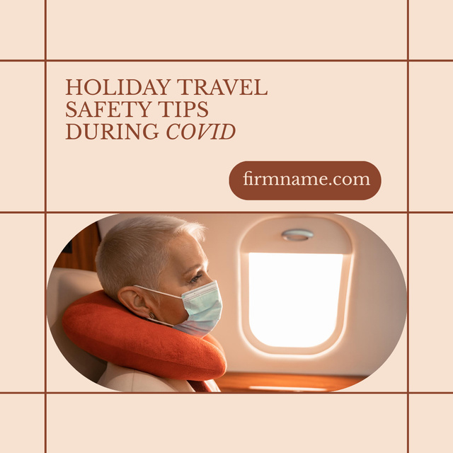 Holiday Travel Safety Tips During Covid Instagram Πρότυπο σχεδίασης