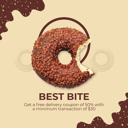 Best Chocolate Donuts Sale Instagram Design Template