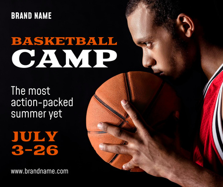 Basketball Camp Invitation Facebook Design Template