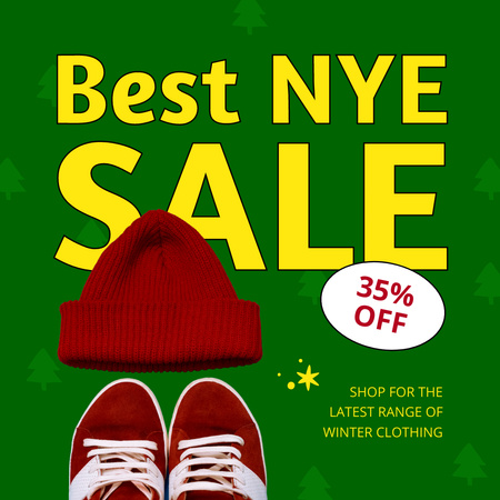 Ontwerpsjabloon van Instagram van New Year Sale of Winter Clothing