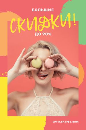 Sale Offer Woman Holding Macarons by Face Tumblr – шаблон для дизайна
