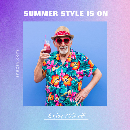 Summer Sale Announcement Instagram AD Design Template