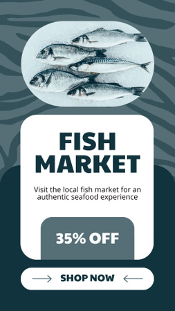 Пропозиція відвідування рибного ринку Instagram Story – шаблон для дизайну