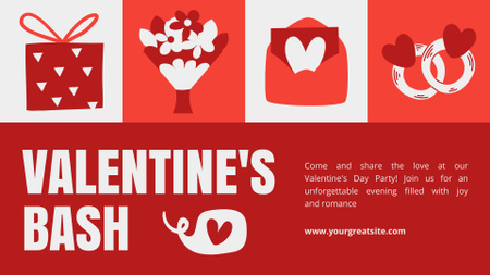 Plantilla de diseño de Oferta de fiesta del día de San Valentín FB event cover 