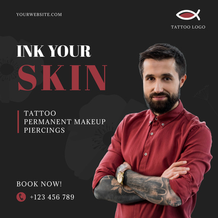 Platilla de diseño Several Services In Tattoo Studio Offer Instagram