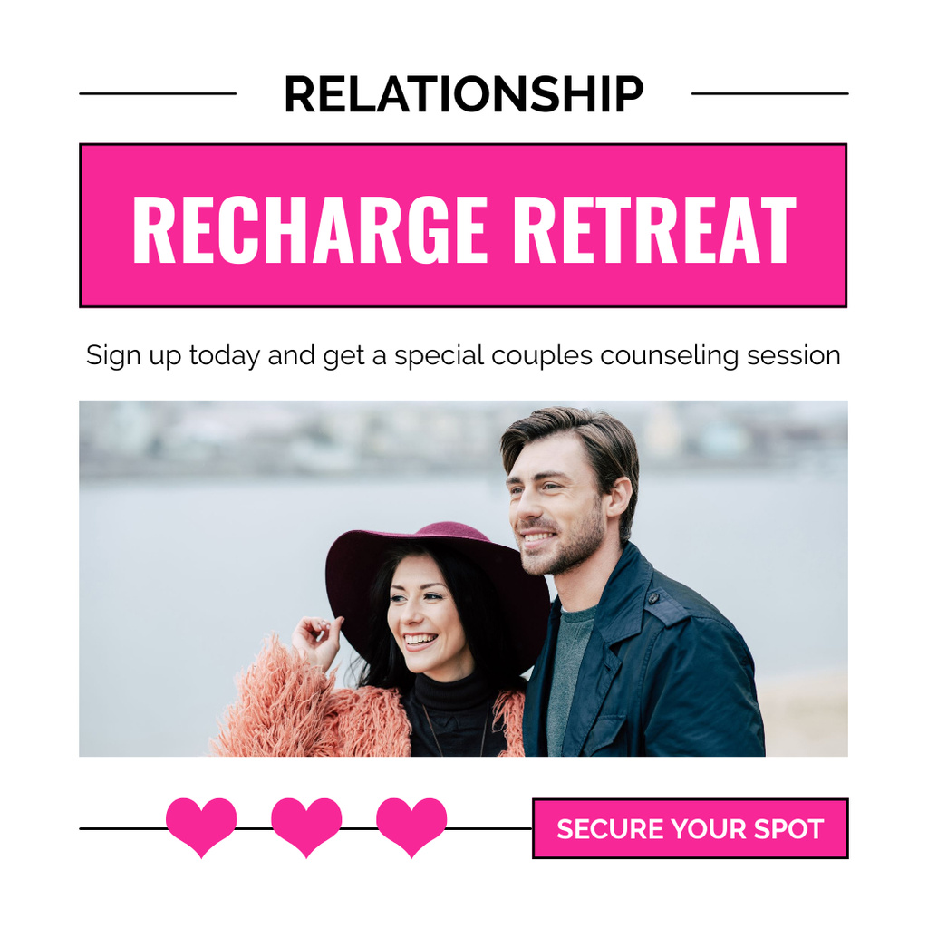 Designvorlage Relationship Retreat Services für Instagram AD