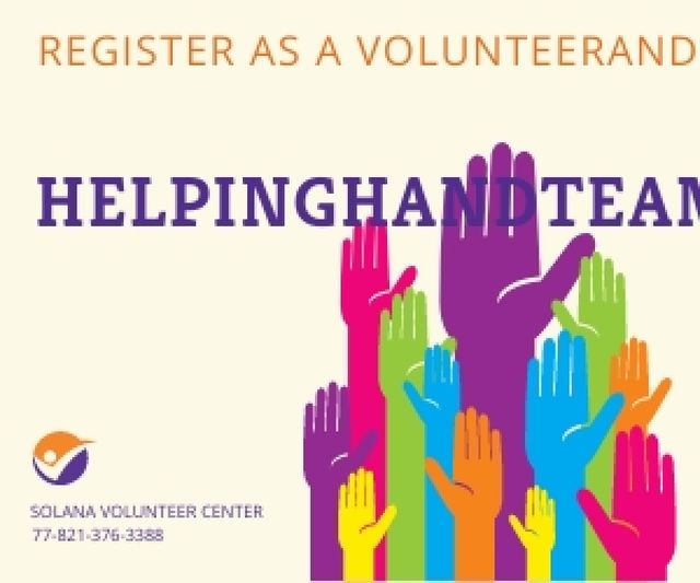 Volunteering team poster Medium Rectangle Design Template