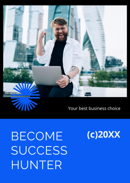 Business Conference announcement with happy Man Flayer Design Template