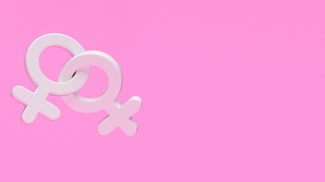 Platilla de diseño Lesbian Visibility Week with Advertisement with 3D Venus Sign Zoom Background