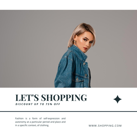 Modèle de visuel Stylish Woman in Denim for Discount Fashion Sale Ad - Instagram