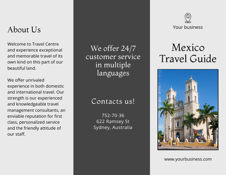 Plantilla de diseño de Viajes Tour a México Brochure 8.5x11in 