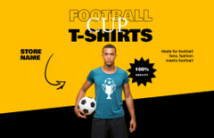 Football Team Cloth Sale with Football Player on Yellow