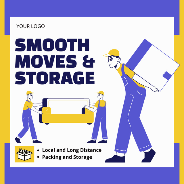 Offer of Smooth Moving & Storage Services with Delivers Instagram ADデザインテンプレート