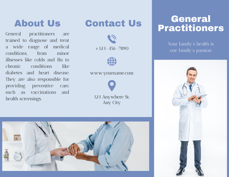Offer of General Practitioners Services in Clinic Brochure 8.5x11in Design Template
