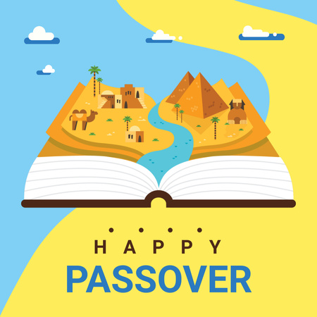 History of Passover Holiday And Wishing Happiness Instagram Design Template