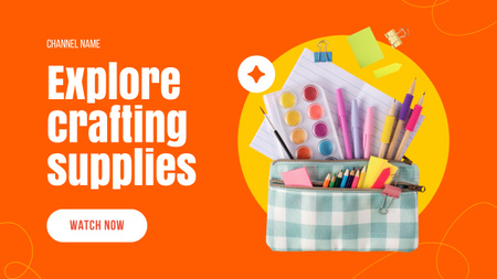 Blog about Crafting Supplies Youtube Thumbnail Design Template